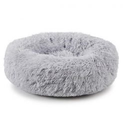 Cama redonda felpuda RELAX - Cinza claro - Ø 50 cm