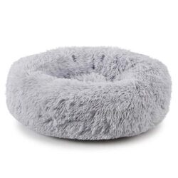 Cama redonda felpuda RELAX - Cinza claro - Ø 50 cm