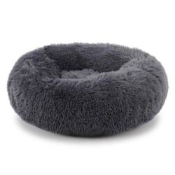 Cama redonda felpuda RELAX - Cinza escuro - Ø 50 cm