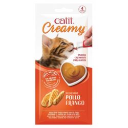 catit creamy snack líquido para gatos - frango