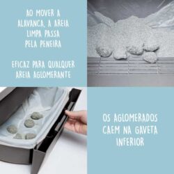 gataria-caixa-de-areia-automática-para-gatos-catit-smartsift-cinza-e-branca