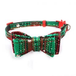 Coleira + laço com padrão natalício