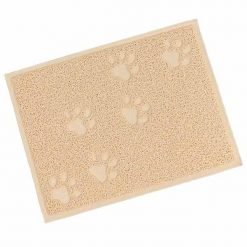 Tapete formato retangular com pegadas de gato