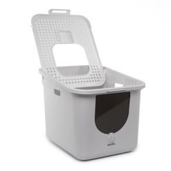 Alternative view of Caixa de areia PUREPAWS com entrada frontal e saída no topo (design melhorado)