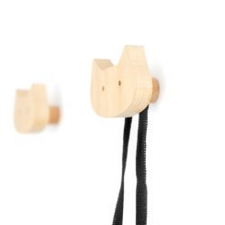 Cabide de parede forma de gato em madeira