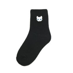 Meias bordadas gataria preto