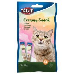 trixie creamy - snack cremoso para gatos - frango