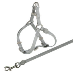 Peitoral com trela cinza para gatos trixie