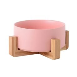 Alternative view of Bebedouro em cerâmica com base estável em bambu