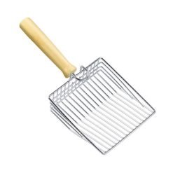 Pá XXL metálica para areia ou pellets com pega de bamboo