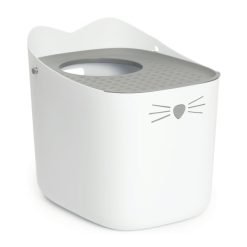 Caixa de areia Catit Pixi para gatos com entrada e saída no topo