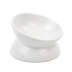 Taça em cerâmica inclinada e elevada