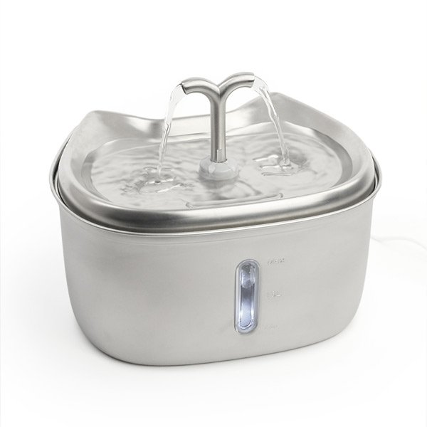 Fonte de água KITTO em aço inoxidável (2,5 L) para gatos
