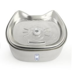 Fonte de água para gatos KITTO em aço inoxidável (2,5 L)