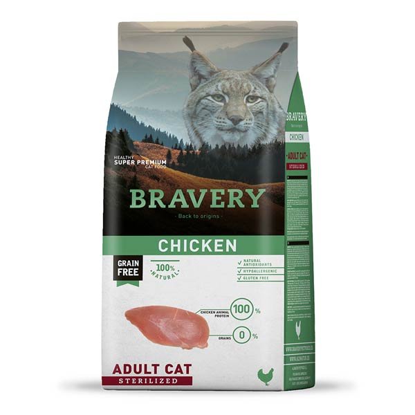 Bravery Gato Adulto Esterilizado Grain Free - Frango