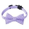 Coleira c/ laço amovível Padrão Lilás às bolinhas