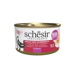 Schesir Complements alimento húmido em caldo (70g) – Frango com Camarão