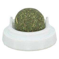 Bola com catnip em suporte para colar
