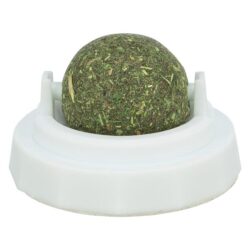 Bola com catnip em suporte para colar
