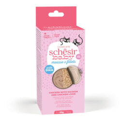 Schesir Baby (húmido completo) em mousse e filetes (3x55g) - Frango, salmão e fígado - Image 3