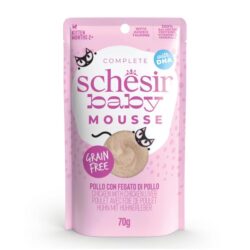 Schesir Baby húmido completo em mousse (70g) - Frango com fígado