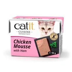 Catit Cuisine húmido completo em mousse (90g) - Frango e Presunto