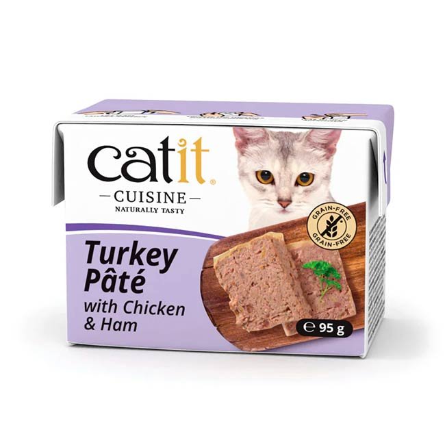 Catit Cuisine húmido completo em patê (95g) - Perú, Frango e Presunto