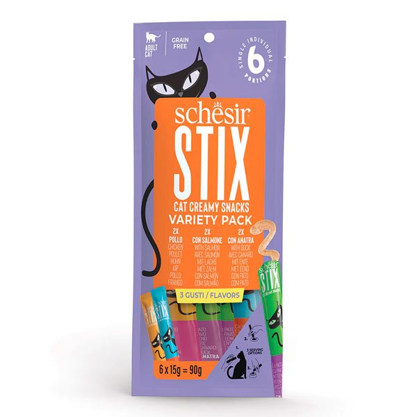 Schesir STIX snack cremoso (6x15g) - Mix Pack