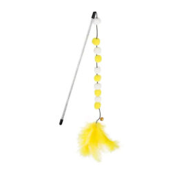 Cana com pompons e penas
