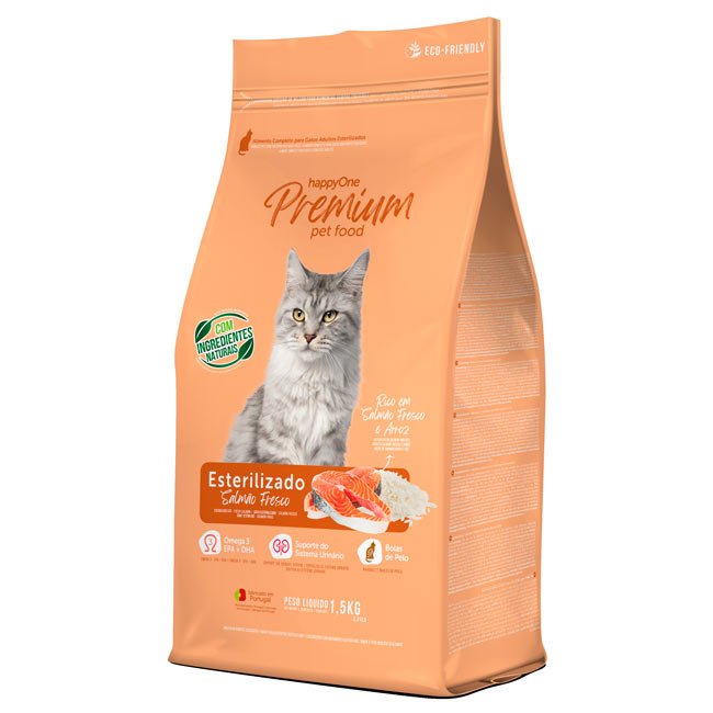 HappyOne Premium Gato Esterilizado - Salmão fresco (1,5 kg)