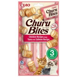 Churu Bites Snack para Gatos (3x10g) - Frango com recheio de Atum e Salmão