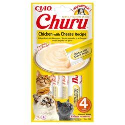 Churu Original Snack Líquido para Gatos (4x14g) - Frango com Queijo