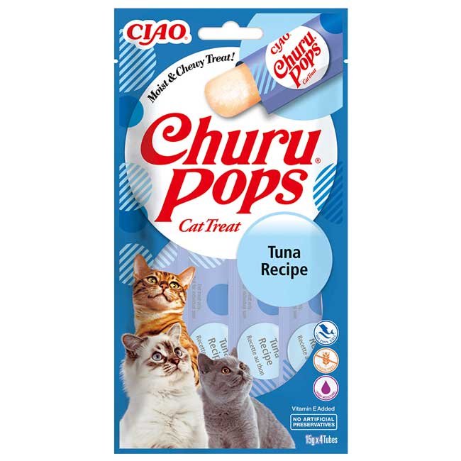 Churu Pops Snack Cremoso para Gatos (4x15g) - Atum