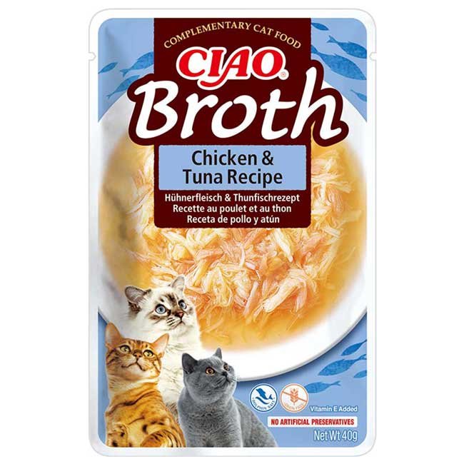 Ciao Broth alimento húmido em caldo (40g) - Frango com Atum