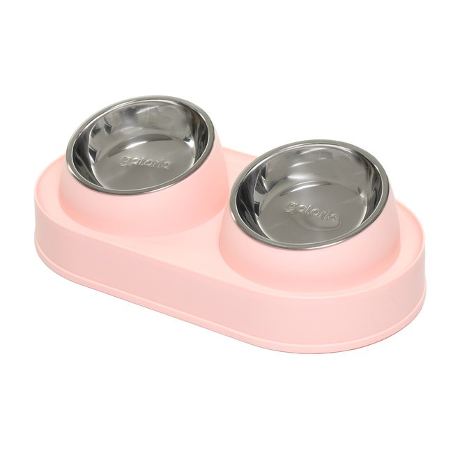 Comedouro duplo elevado e inclinado c/ taças em aço inoxidável - Image 2