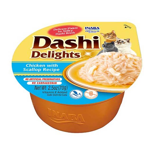 Dashi Delights alimento húmido em caldo (70g) - Frango com Vieira