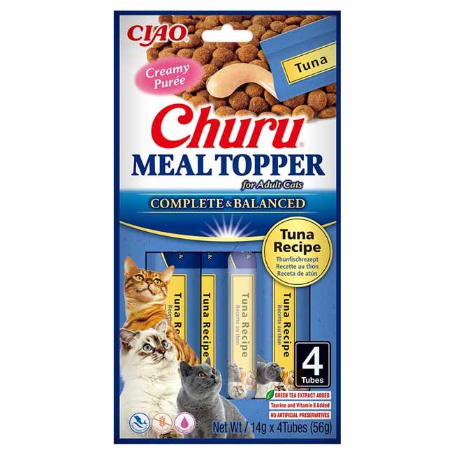 Churu Meal Topper Snack Líquido Completo para Gatos (4x14g) - Atum