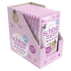 Schesir Baby húmido completo em mousse (70g) – Frango com fígado