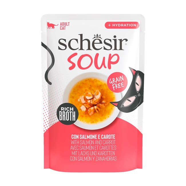 Schesir Soup alimento húmido (40g) - Sopa de Salmão e Cenoura