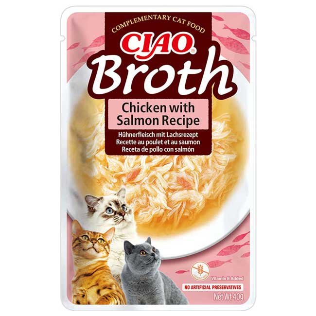 Ciao Broth alimento húmido em caldo (40g) - Frango com Salmão