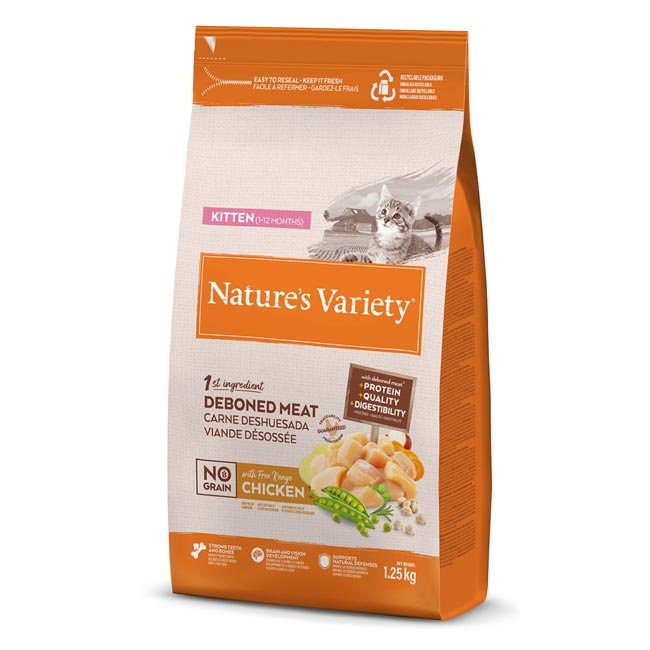Nature's Variety No Grains Kitten para Gatinhos - Frango do campo