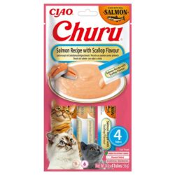 Churu Salmon snack líquido (4x14g) - Salmão com Vieira