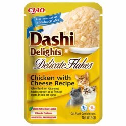 Dashi Delights Delicate Flakes alimento húmido em gelatina (40g) - Frango com Queijo