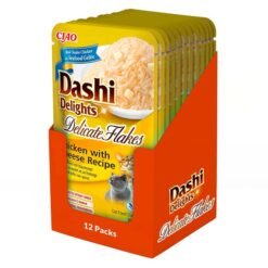 Dashi Delights Delicate Flakes alimento húmido em gelatina (40g) – Frango com Queijo