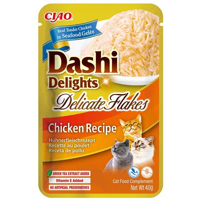 Dashi Delights Delicate Flakes alimento húmido em gelatina (40g) - Frango