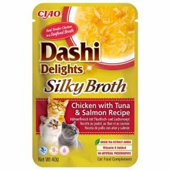 Dashi Delights Silky Broth alimento húmido em caldo (40g) - Frango com Atum e Salmão