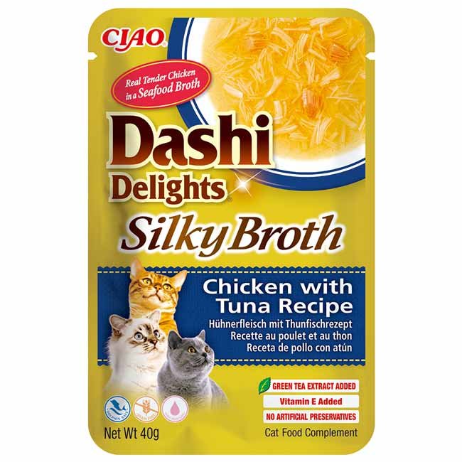 Dashi Delights Silky Broth alimento húmido em caldo (40g) - Frango com Atum