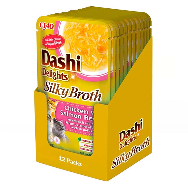 Dashi Delights Silky Broth alimento húmido em caldo (40g) - Frango com Salmão - Image 2