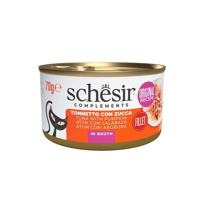 Schesir Complements alimento húmido em caldo (70g) - Atum com Abóbora