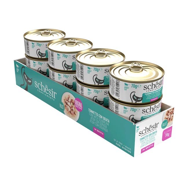 Schesir Complements alimento húmido em caldo (70g) – Atum com Dourada - Image 4